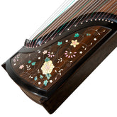 Huali Guzheng 803CF “Splendid Blossoms” — Ebony Frame, Silver Filigree & Mother-of-Pearl Inlay, Professional Grade