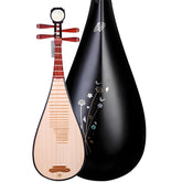 Xinghai 8912-3 Professional Pipa – African Padauk Wood Chinese Lute with Dark Fragrance Plum Blossom Design