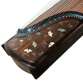 Huali Guzheng 803CX “Falling Ginkgo Branches” — Ebony Frame, Silver Filigree & Mother-of-Pearl Inlay, Professional Grade