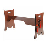 Huanghefeng Portable H-Frame Guzheng Stand – Solid Wood with Engraved Design, Lightweight Classical Style