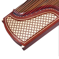 Dunhuang Guzheng 694L "Colorful Auspiciousness (Peony)" – 163cm Zither with Carved Craft, Bright Tone