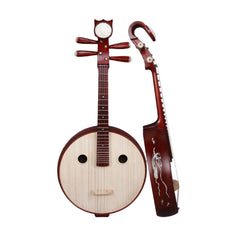 Yuehai Zhongruan 5112T - Transparent Tone with Mountain Elm Wood, Blossoming Prosperity Headpiece, and Flying Apsaras Motifs