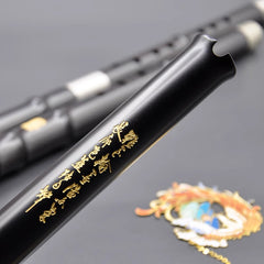 Professional Black Rosewood Xiao Flute | Double-Jointed with Polished Finish – Suitable for Beginners & Musicians