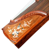 Huali Guzheng 703BN “Birdsong and Blossoms” — Rosewood Frame, Mother-of-Pearl Inlay, Professional Grade