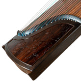Huali Guzheng 806MH “Step-by-Step Lotus Bloom” – Hand-Carved Ebony Chinese Zither with Grade-1 Paulownia Soundboard