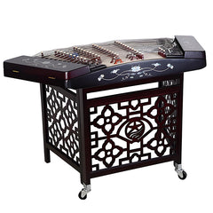 Xinghai 8621T-2 Professional Yangqin – Mother-of-Pearl Inlay Chinese Hammered Dulcimer with Stand & Accessories