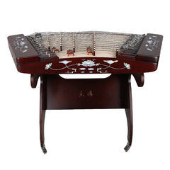 YueHai 621T-2-A Professional Yangqin – "Moonlit Lotus Pond" Design, Rosewood Finish, Model 402