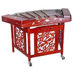 Xinghai 8622L Professional Yangqin – African Padauk Chinese Hammered Dulcimer with Handcrafted Mother-of-Pearl Inlay