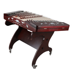 YueHai 621T-2-A Professional Yangqin – "Moonlit Lotus Pond" Design, Rosewood Finish, Model 402