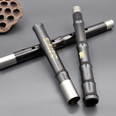 Professional Black Rosewood Xiao Flute | Double-Jointed with Polished Finish – Suitable for Beginners & Musicians