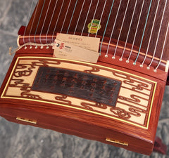 Dunhuang 694M "Fishing Boat Song at Dusk" Guzheng – 163cm Zither with Floral Inlay, Premium Ancient Rosewood