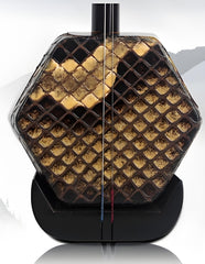 HuQiu Premium Black Ebony Professional Erhu (Golden Seal) 5132 – Masterfully Crafted for Professional Performance