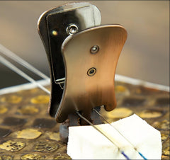 Professional Brushed Antique Copper Erhu Mute – Sound Dampener Clip for Erhu Bridge