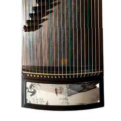 Huali Guzheng 804QF “Majestic Peaks” – Hand-Painted Ebony Chinese Zither with Grade-1 Paulownia Soundboard