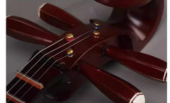 Yuehai Zhongruan 5112T - Transparent Tone with Mountain Elm Wood, Blossoming Prosperity Headpiece, and Flying Apsaras Motifs