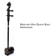 Professional Black Sandalwood Erhu,Two Stringed Chinese Violin Fiddle Instrument Erhu with Engraved Dragon Head