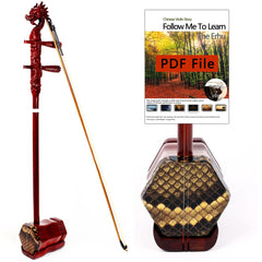 NS Musical Professional Purple Sandalwood(ZITAN) Erhu,Two Stringed Chinese Violin Fiddle Instrument NICOSHINE Erhu with Engraved Dragon Head