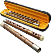 Professional Flute C key Dizi for Beginners with Free Membrane & Glue Set Traditional Chinese red sandalwood Instrument (C KEY)