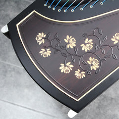 Professional ZITAN Guzheng (163cm) - Handcrafted with Yellow Sandalwood Inlay Carvings, Suitable for All Skill Levels