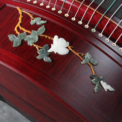 Professional Rosewood Guzheng (163cm) - Handcrafted with Intricate Thousand-Character Carvings, Suitable for All Skill Levels, Includes