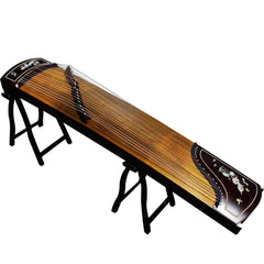 Professional Rosewood (ZITAN) Guzheng (163cm) - Handcrafted with Deep-Sea Shell Inlay, Suitable for All Skill Levels, Includes Professional Tuner