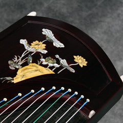 Professional Rosewood(ZITAN) Guzheng (163cm) - Handcrafted with Deep-Sea Shell Inlay, Suitable for All Skill Levels, Includes