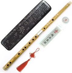 Professional Flute C key Dizi for Beginners Traditional Chinese Green Sandalwood Instrument with Free Membrane & Glue Set