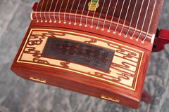Dunhuang 694M "Fishing Boat Song at Dusk" Guzheng – 163cm Zither with Floral Inlay, Premium Ancient Rosewood