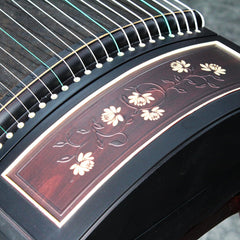 Professional ZITAN Guzheng (163cm) - Handcrafted with Yellow Sandalwood Inlay Carvings, Suitable for All Skill Levels