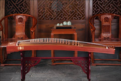 Dunhuang Guzheng 694L "Colorful Auspiciousness (Peony)" – 163cm Zither with Inlaid Shell Craft, Transparent and Bright Tone