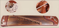 Dunhuang Guzheng 694L "Colorful Auspiciousness (Peony)" – 163cm Zither with Inlaid Shell Craft, Transparent and Bright Tone
