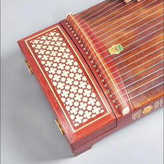 Dunhuang Guzheng 694L "Colorful Auspiciousness (Peony)" – 163cm Zither with Carved Craft, Bright Tone