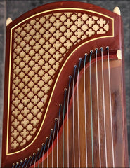 Dunhuang Guzheng 694L "Colorful Auspiciousness (Peony)" – 163cm Zither with Carved Craft, Bright Tone