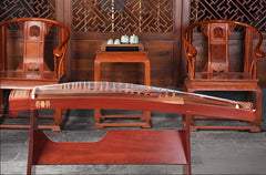 Dunhuang Guzheng 694L "Colorful Auspiciousness (Peony)" – 163cm Zither with Carved Craft, Bright Tone