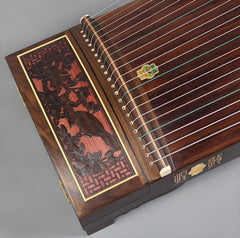Dunhuang Guzheng 692F "Jade Shadow Eternal" – Premium Zither with Carved Floral Design and Bright, Transparent Sound