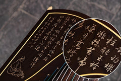Dunhuang Guzheng 695T "Pure Essence of Innocence" (Calligraphy) – Bone Carving, Premium Zither with Rich and Transparent Tone