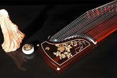 Dunhuang Guzheng 695T "Pure Essence of Innocence" (Peony) – Bone Carving, High-Quality Zither with Bright Highs, Rich Mids, and Powerful Lows