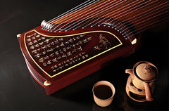 Dunhuang Guzheng 698T "Tian Zhen Yuan Yun (Calligraphy)" – Premium Bone Inlay Craft, Crisp High Tones, Full Midrange, Ideal for Performances
