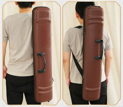 Deluxe Crocodile-Pattern Leather Erhu Case – Dual-Shoulder & Hand-Carry with Hygrometer and Storage Compartment