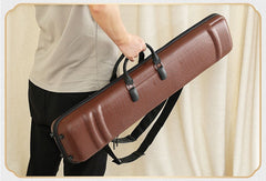 Deluxe Crocodile-Pattern Leather Erhu Case – Dual-Shoulder & Hand-Carry with Hygrometer and Storage Compartment