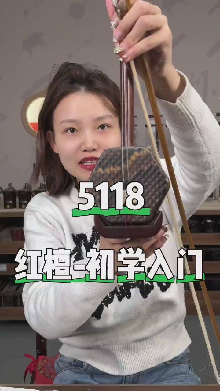 Huqiu Professional Red Sandalwood Erhu (5118) – Premium Chinese 2-String Violin Fiddle