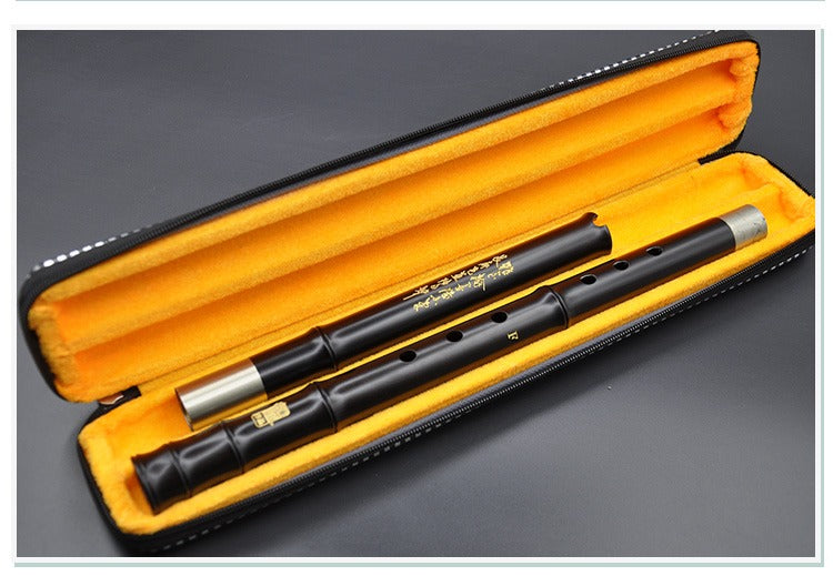 Professional Black Rosewood Xiao Flute | Double-Jointed with Polished Finish – Suitable for Beginners & Musicians