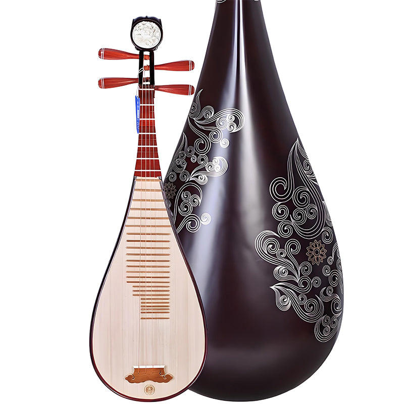 Xinghai 8971XY Beginner Pipa – Solid Hardwood Chinese Lute with Golden Cloud Design