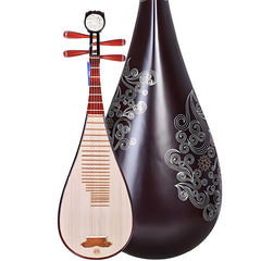 Xinghai 8971XY Beginner Pipa – Solid Hardwood Chinese Lute with Golden Cloud Design