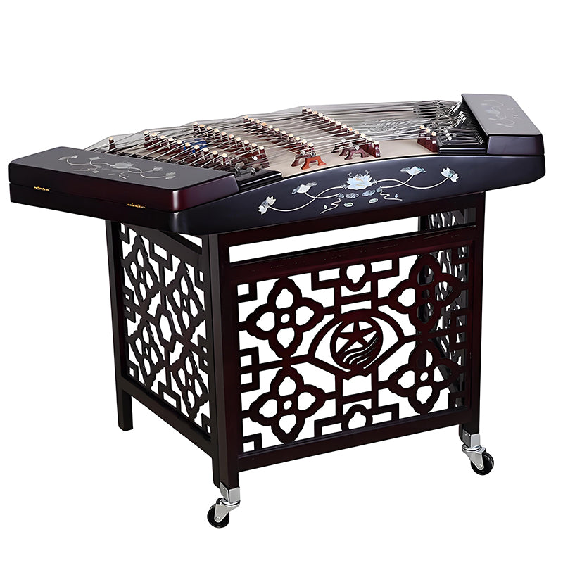 Xinghai 8621T-2 Professional Yangqin – Mother-of-Pearl Inlay Chinese Hammered Dulcimer with Stand & Accessories