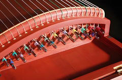 Dunhuang Guzheng 694M-HH "Fishing Boat Song at Dusk (Lotus)" – 163cm Zither with Floral Inlay, Premium Ancient Rosewood
