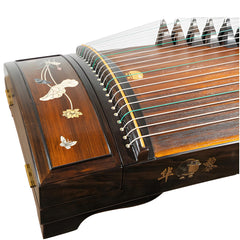 Huali Guzheng 801GH “Pure Elegance” – Bone-Carved & Mother-of-Pearl Ebony Chinese Zither with Grade-1 Paulownia Soundboard