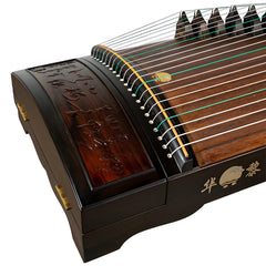 Huali Guzheng 806MS “Poetic Grace” – Hand-Carved Ebony Chinese Zither with Grade-1 Paulownia Soundboard