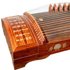 Huali Guzheng 705GD “Whisper of Butterflies” – Rosewood Frame, Bone Powder Inlay, Grade A Paulownia Soundboard