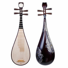 Pipa 8972XY – African Rosewood with "Prosperity Floral" Inlays